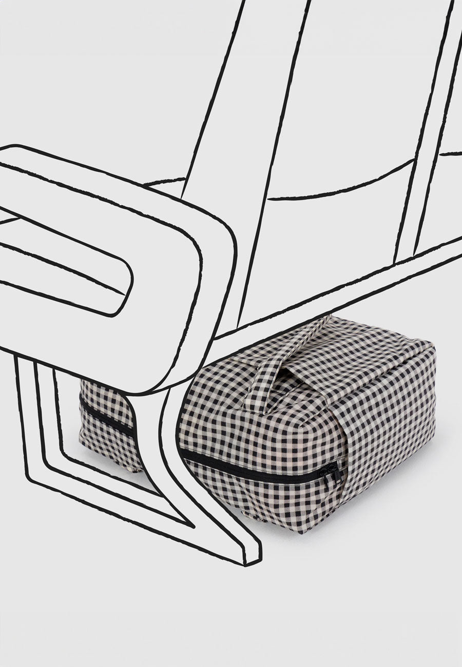 Baggu Small Cloud Carry-On Black & White Gingham