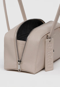 Baggu Small Recycled Leather Bowler Bag Stone