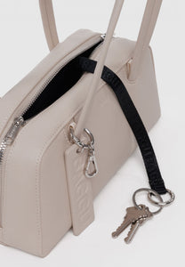 Baggu Small Recycled Leather Bowler Bag Stone
