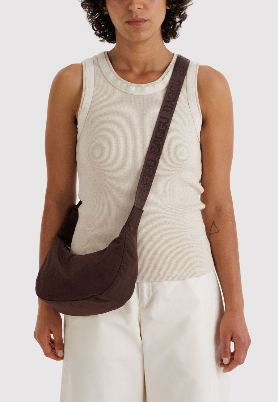 Baggu Small Nylon Crescent Bag Coffee