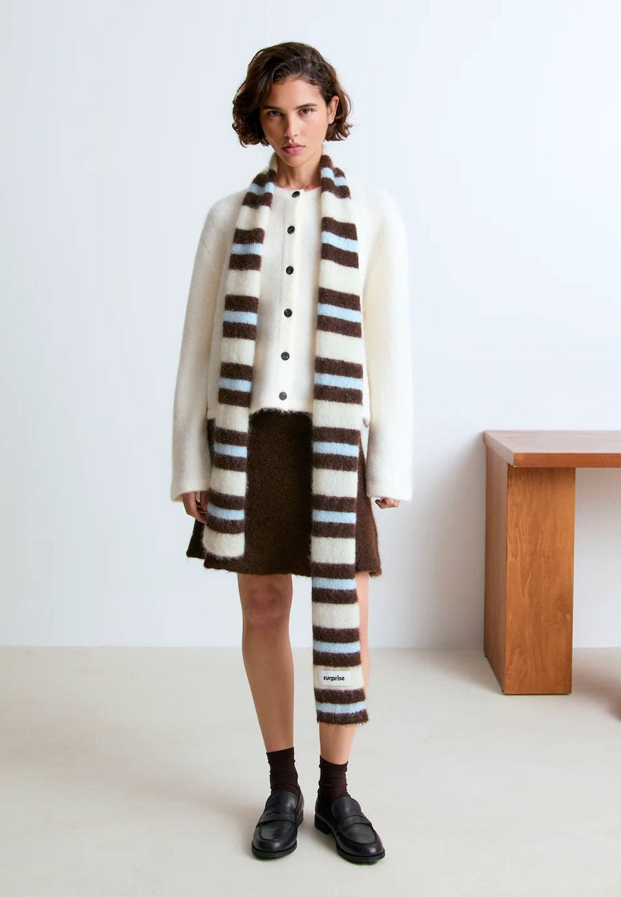 Surprise Iris Scarf Cream Stripes