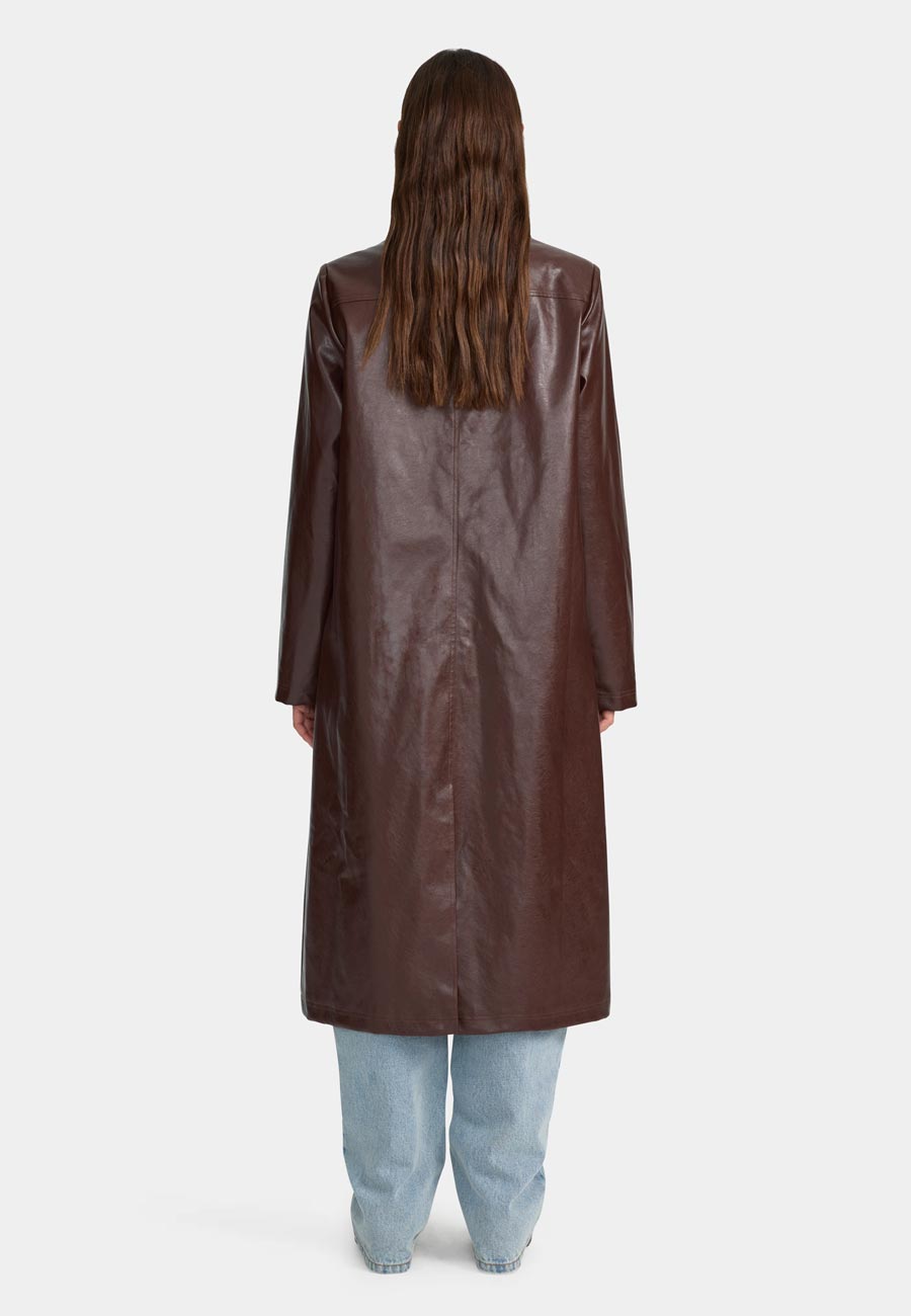 Ownley Tabetha PU Coat Cherry Cola