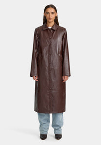 Ownley Tabetha PU Coat Cherry Cola