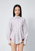 Arthur Ruffle Blouse Pink Stripe