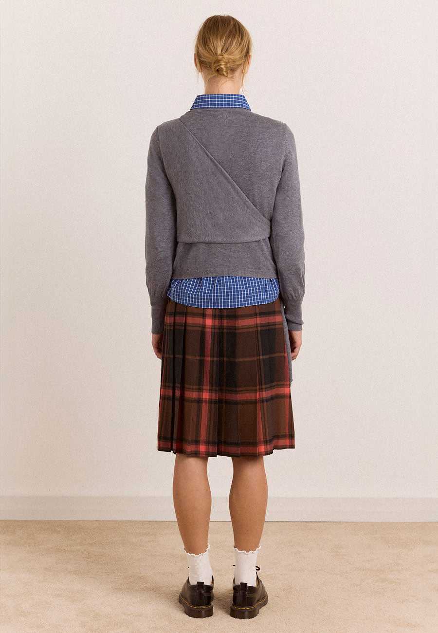 Damson Madder Venna Wrap Cardigan Grey