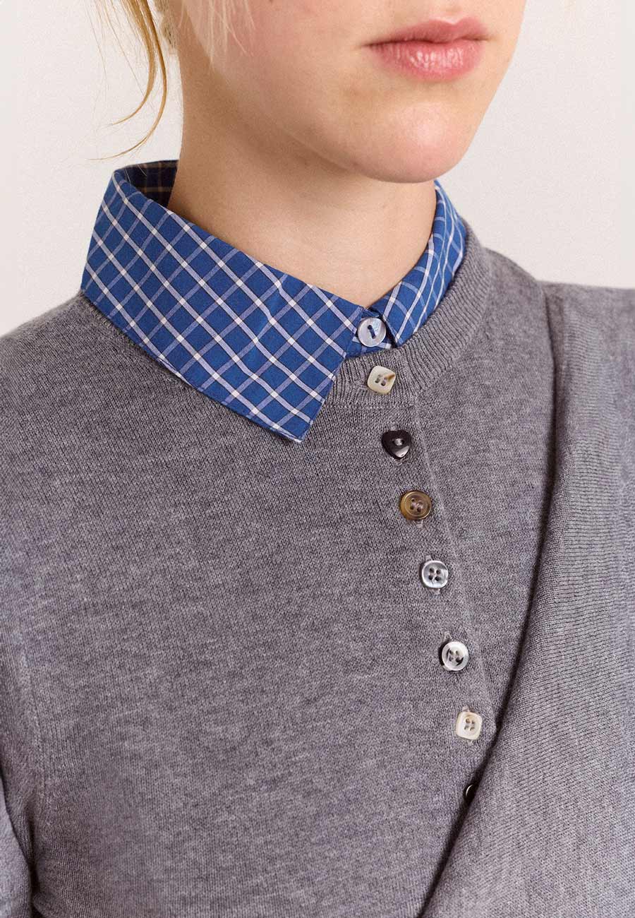 Damson Madder Venna Wrap Cardigan Grey