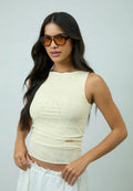 House of Sunny Sleeveless Mesh Top Butter