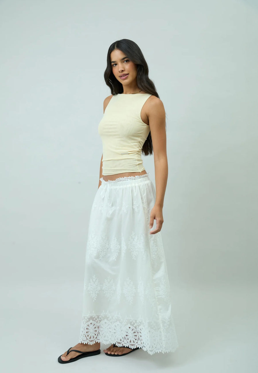 House of Sunny Sleeveless Mesh Top Butter