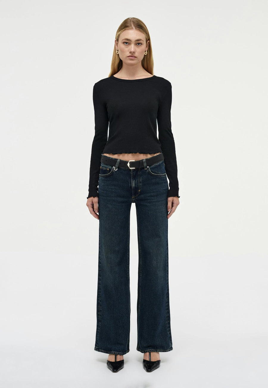 Neuw Fine Rib Long Sleeve Tee Black