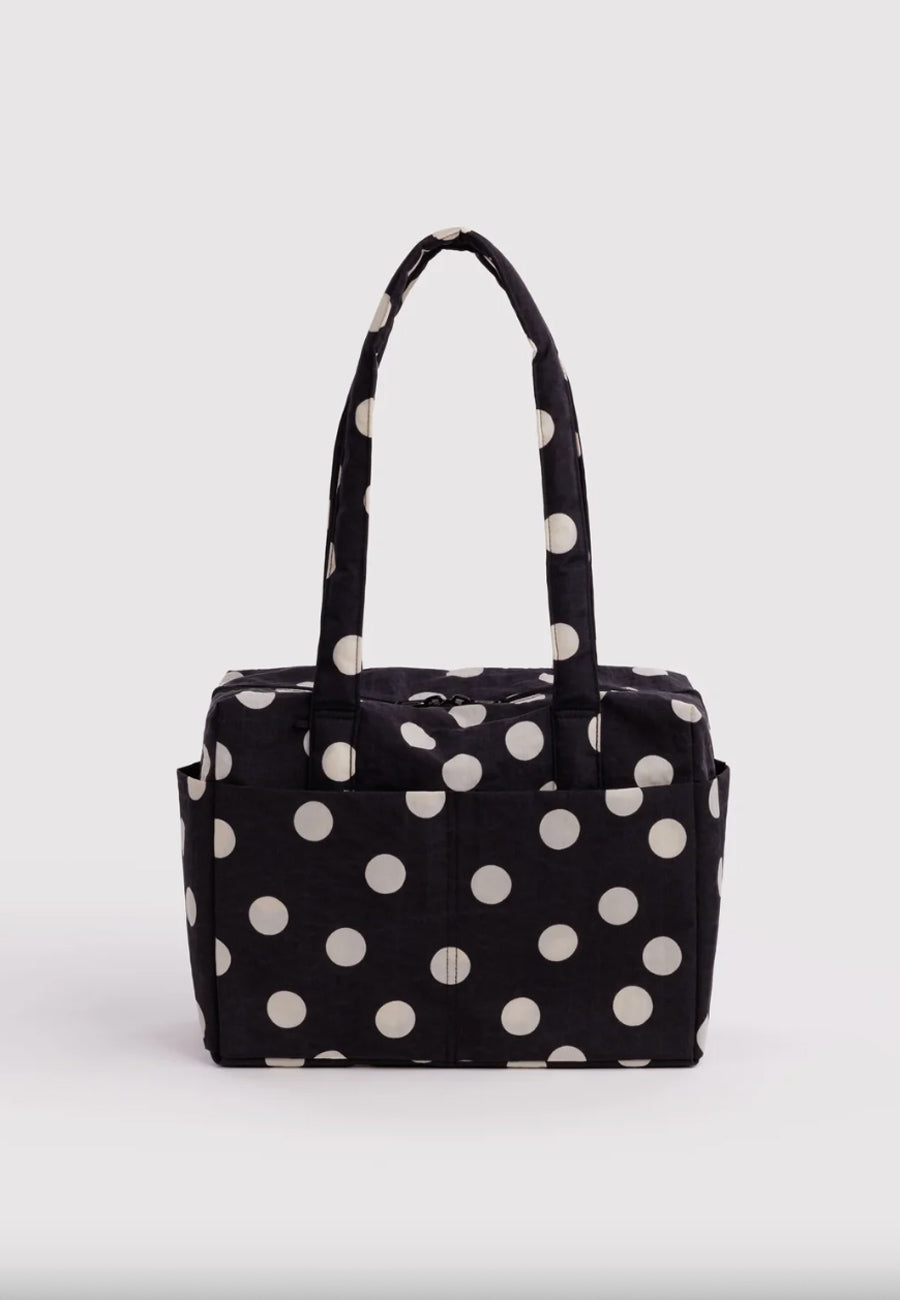 Baggu Everyday Cloud Bag Black and Cream Polka Dot