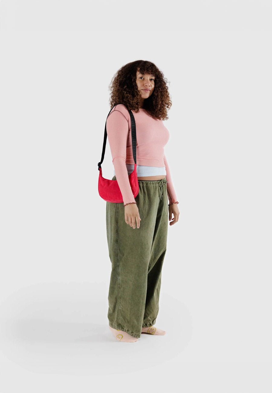 Baggu Small Nylon Crescent Bag Candy Apple