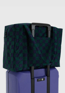 Baggu Cloud Carry On Navy Green Check