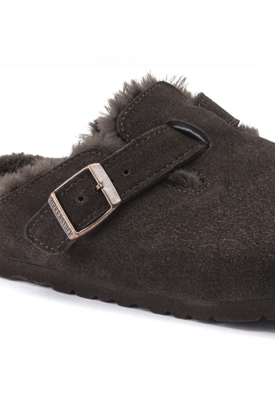 Birkenstock Boston Suede Shearling Mocha