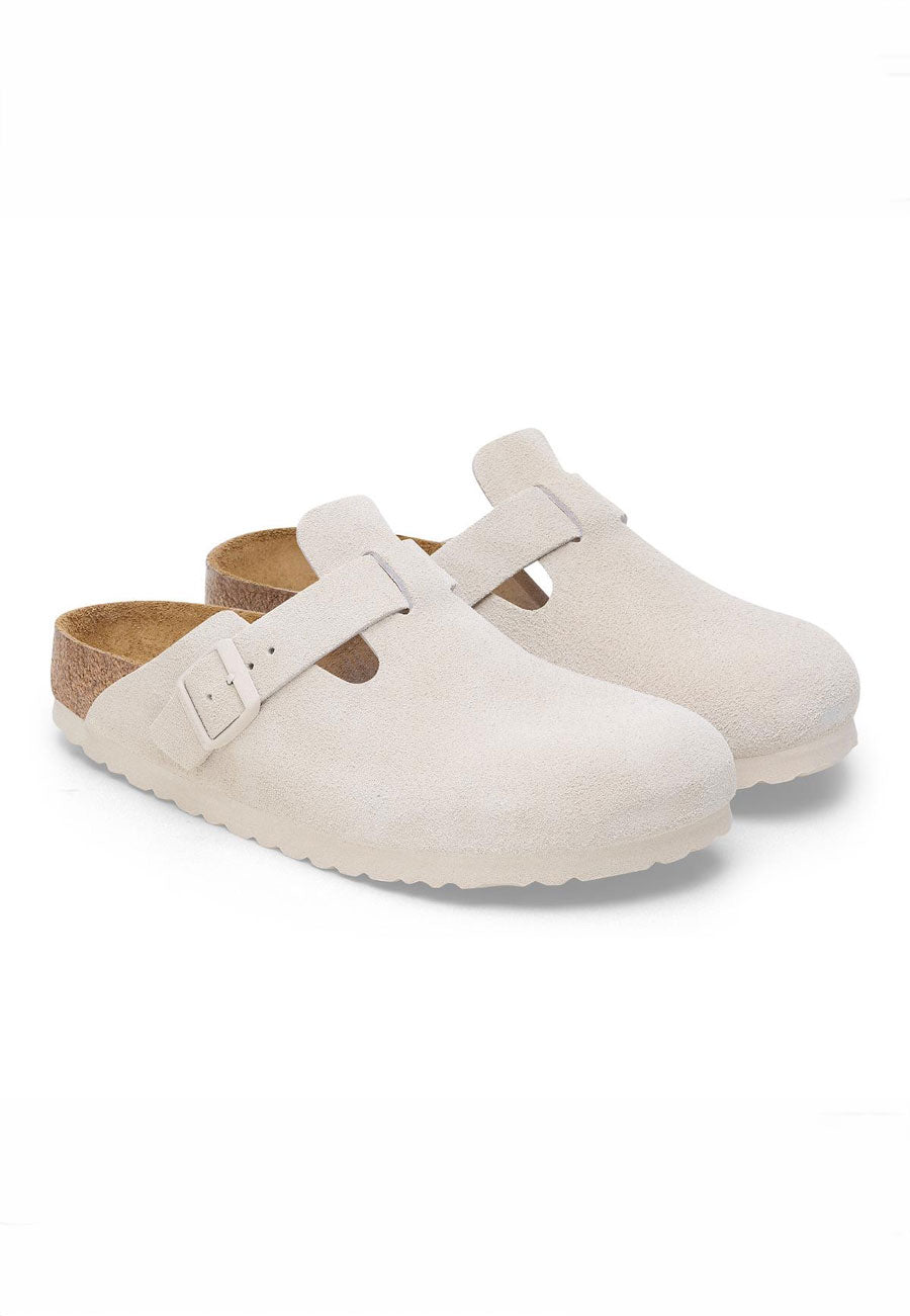 Birkenstock Boston SFB Suede Antique White