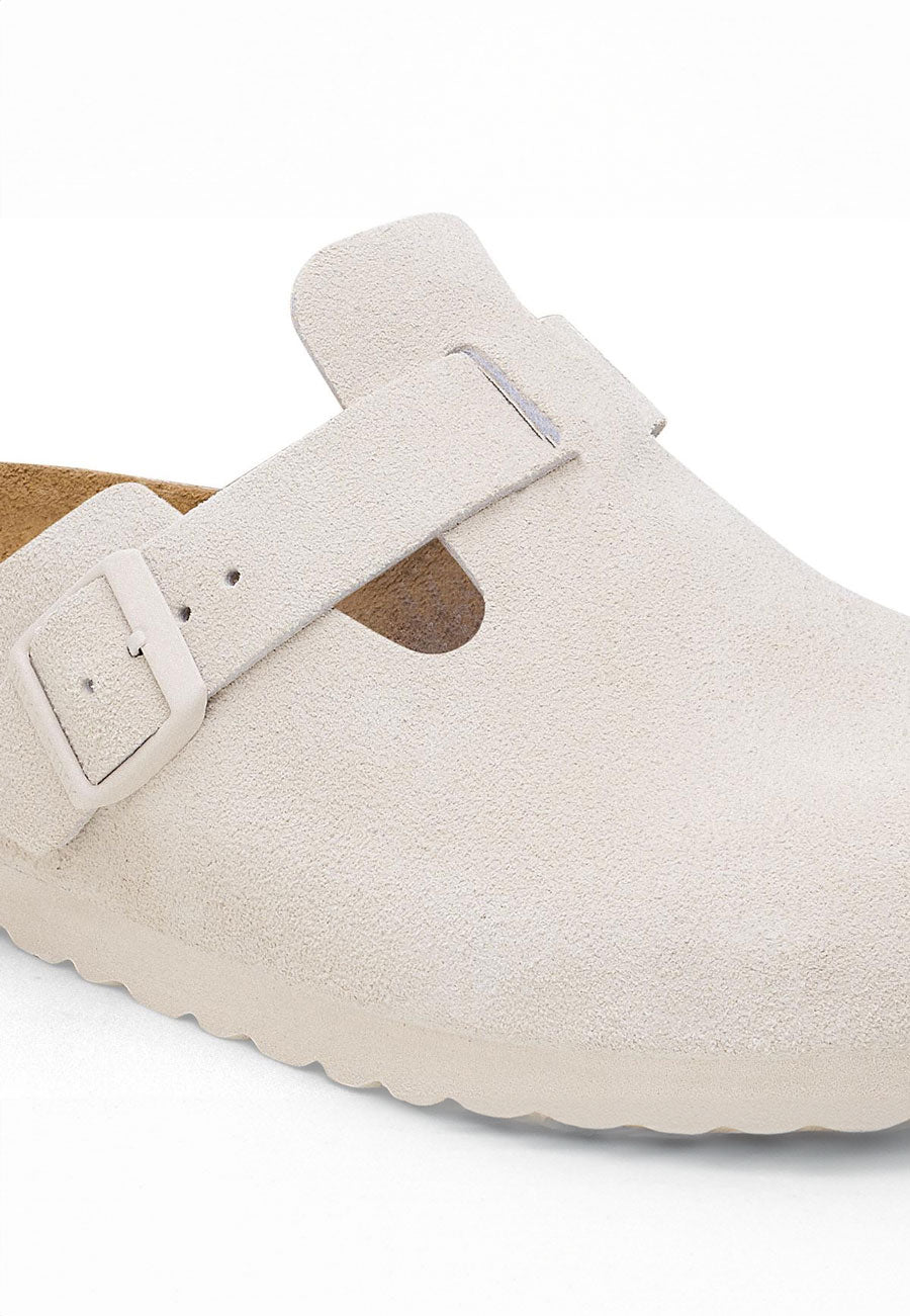 Birkenstock Boston SFB Suede Antique White