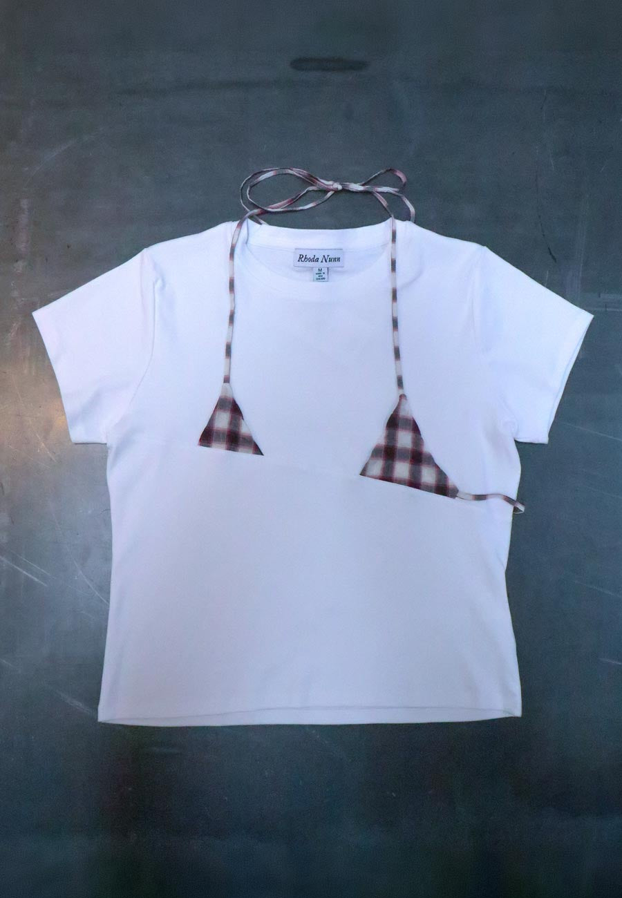 Rhoda Nunn Off-Cut Tee Boysenberry Plaid