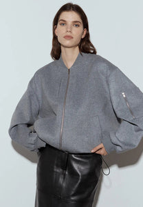 Friend of Audrey Carson Wool Bomber Jacket Grey