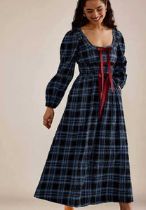 Damson Madder Dakota Midi Dress Blue Check