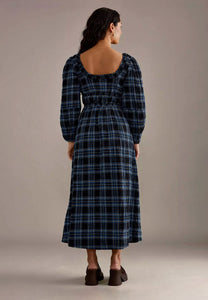 Damson Madder Dakota Midi Dress Blue Check