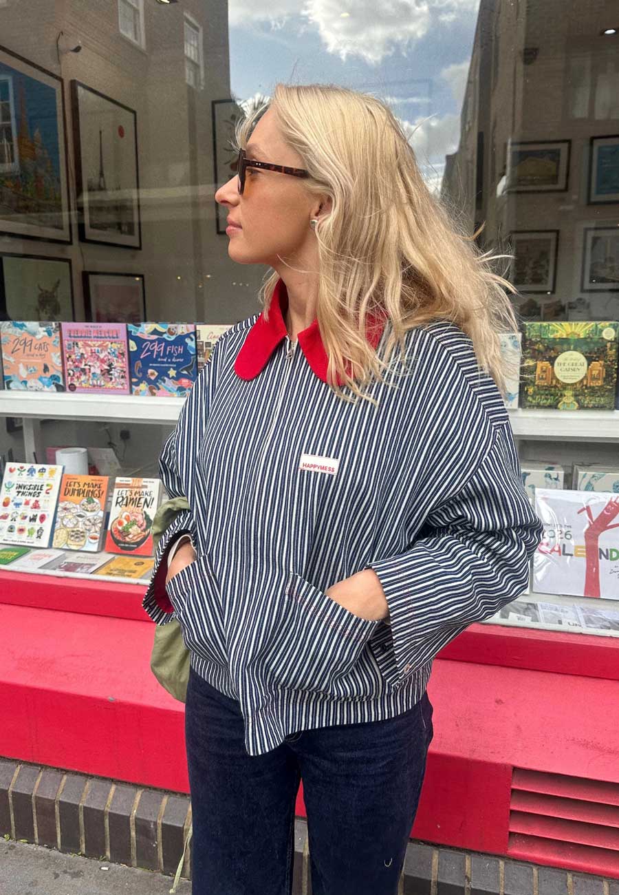 Happymess Denim Jacket Wave Stripes