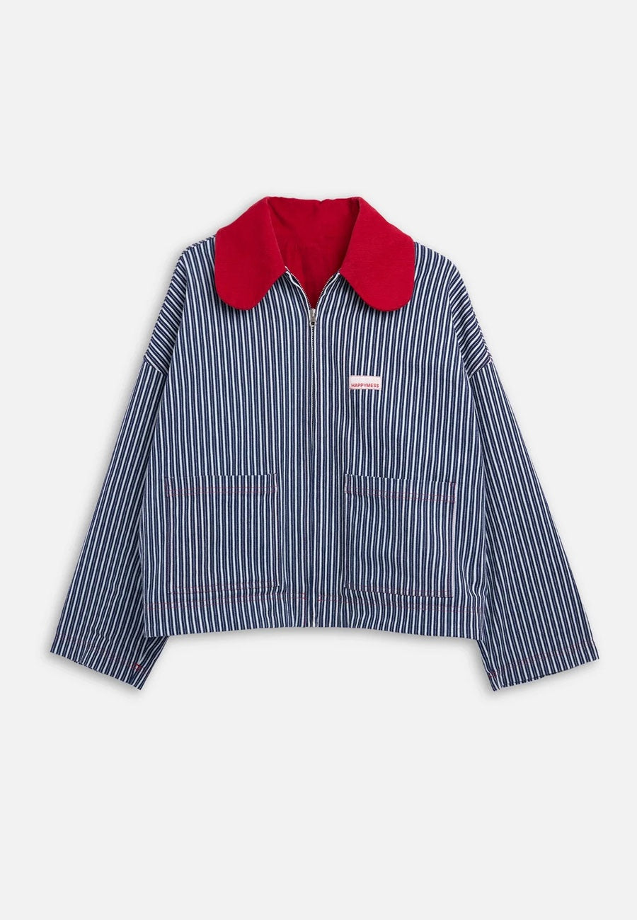 Happymess Denim Jacket Wave Stripes