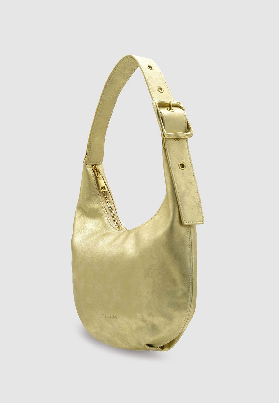 Brie Leon Everyday Croissant Bag Gold Corn Leather