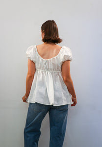 Caitlin Crisp Isla Blouse Ivory Linen