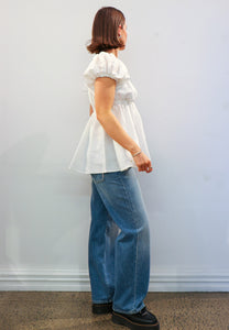 Caitlin Crisp Isla Blouse Ivory Linen