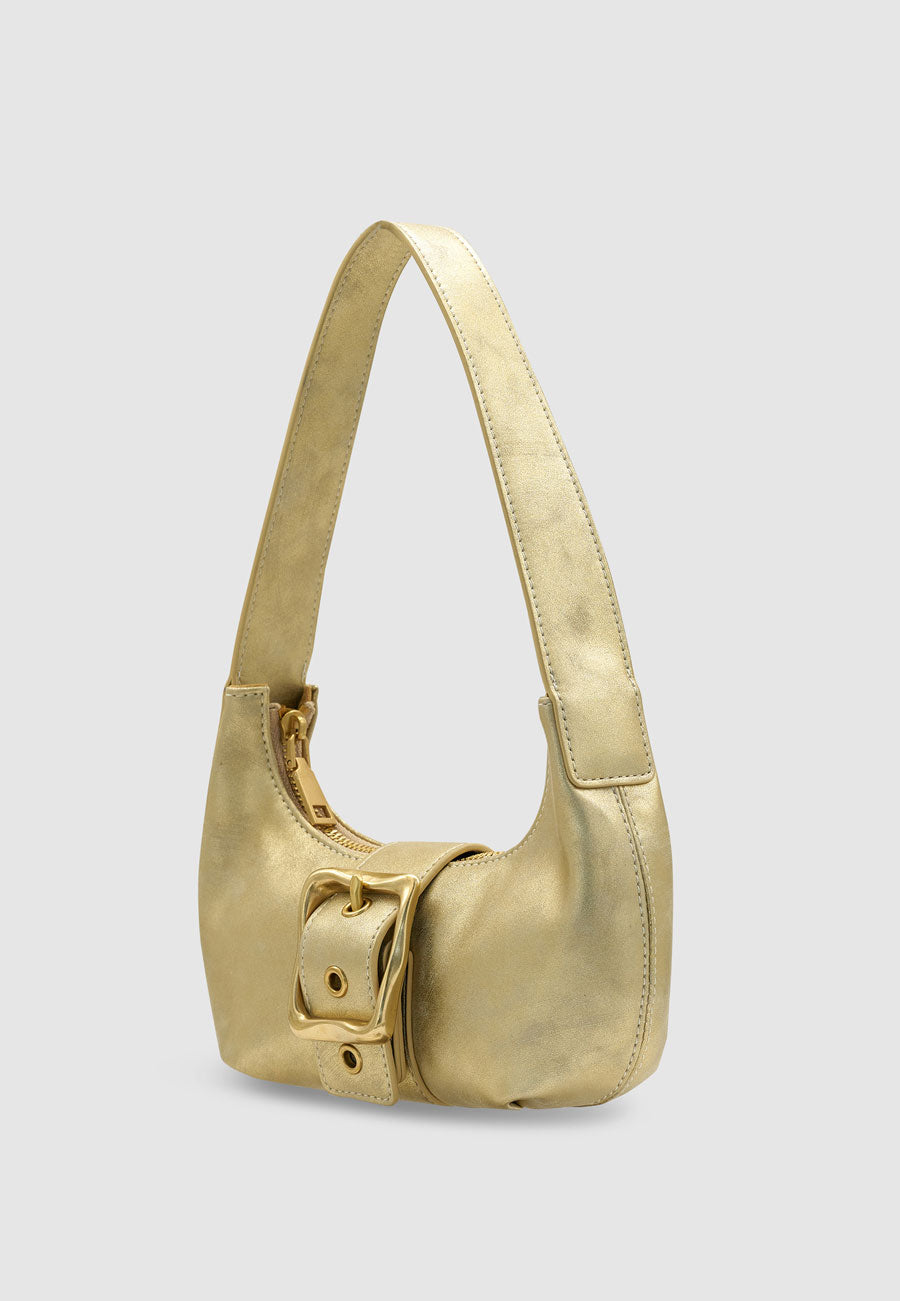 Brie Leon Everyday Mini Baguette Bag Gold Corn Leather