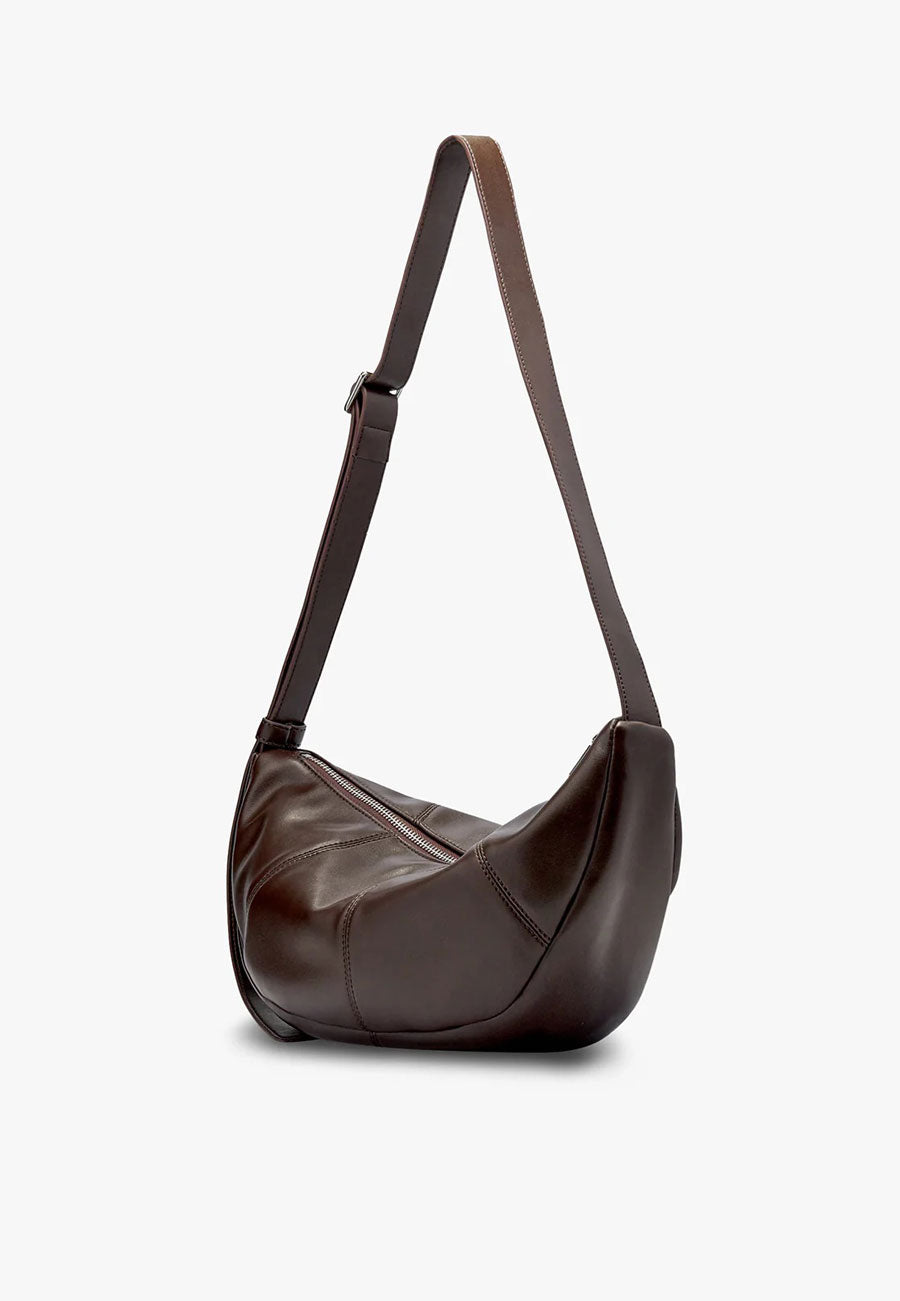 Brie Leon Mischa Crescent Bag Dark Chocolate