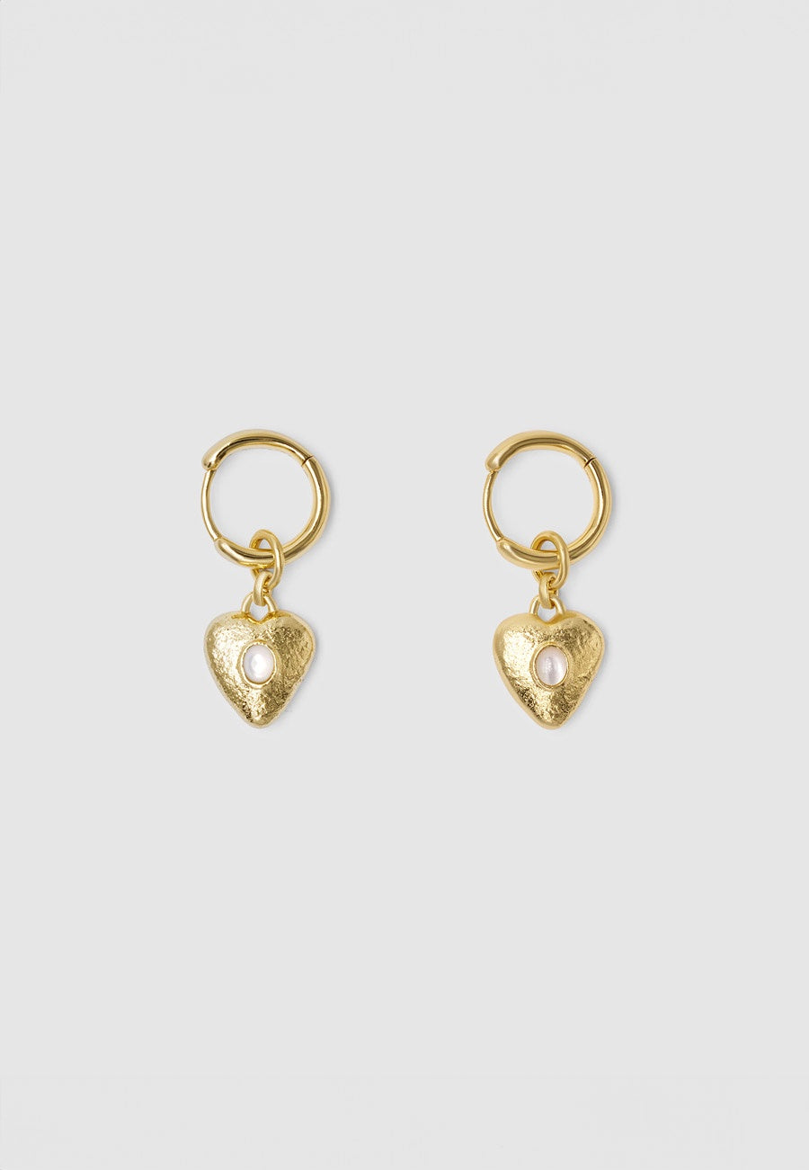 Brie Leon Pearl Locket Earrings Gold