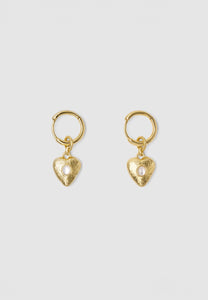 Brie Leon Pearl Locket Earrings Gold