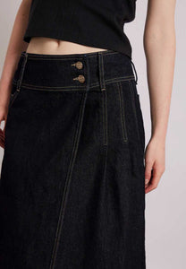 Damson Madder Raye Denim Skirt Dark Indigo