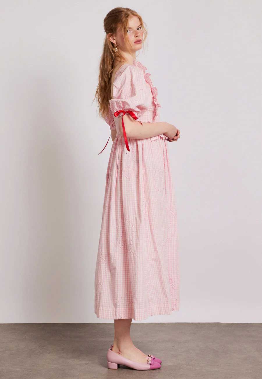 Damson Madder Rhea Dress Pink Gingham