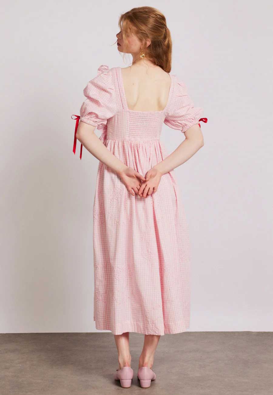 Damson Madder Rhea Dress Pink Gingham