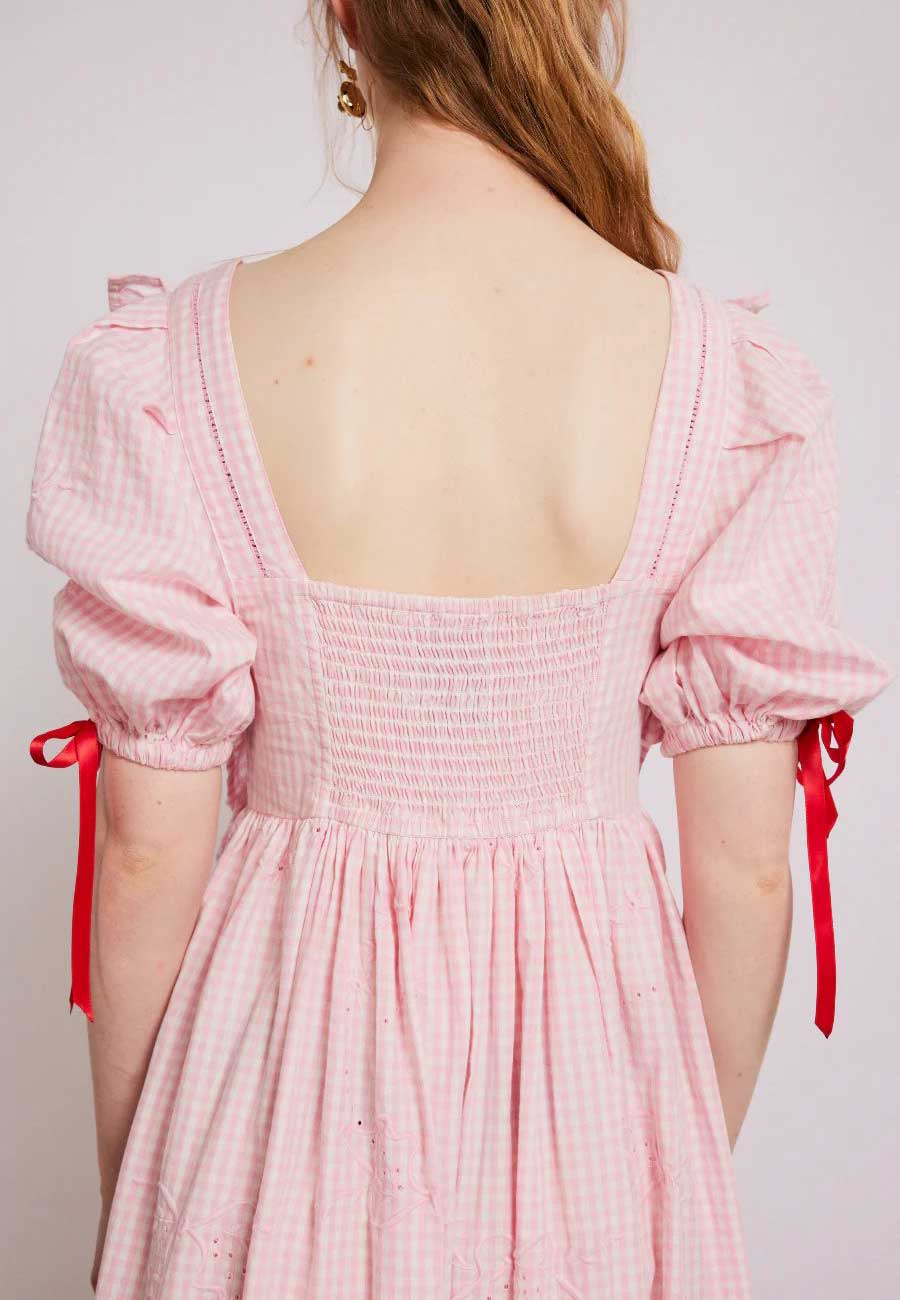 Damson Madder Rhea Dress Pink Gingham