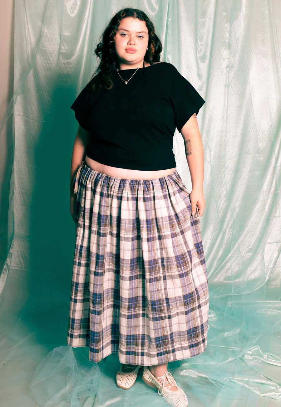 Rhoda Nunn Sunne Skirt Blue Plaid