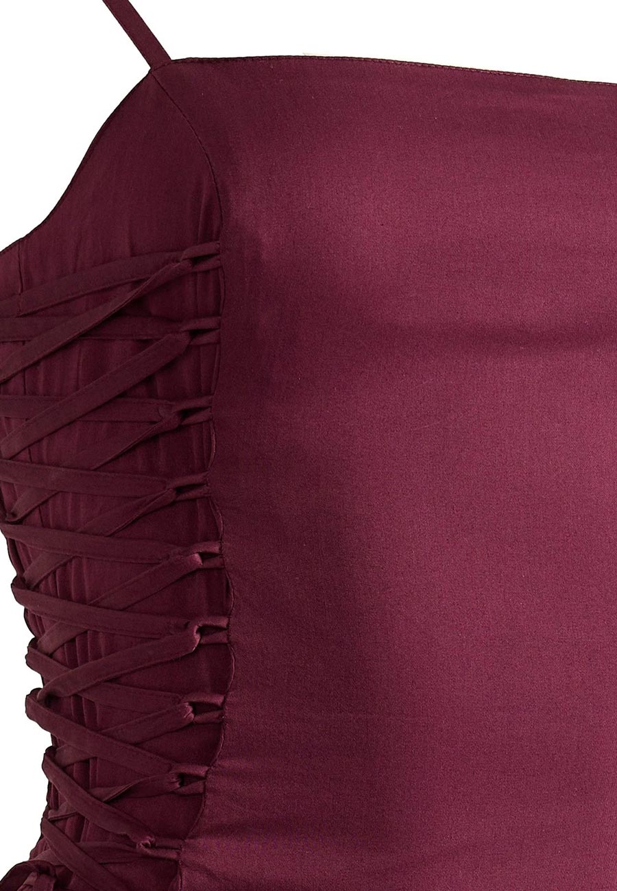 Damson Madder Angelina Cotton Satin Dress Fig