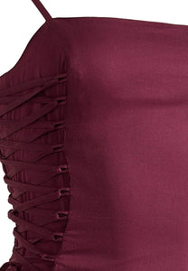 Damson Madder Angelina Cotton Satin Dress Fig