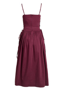 Damson Madder Angelina Cotton Satin Dress Fig