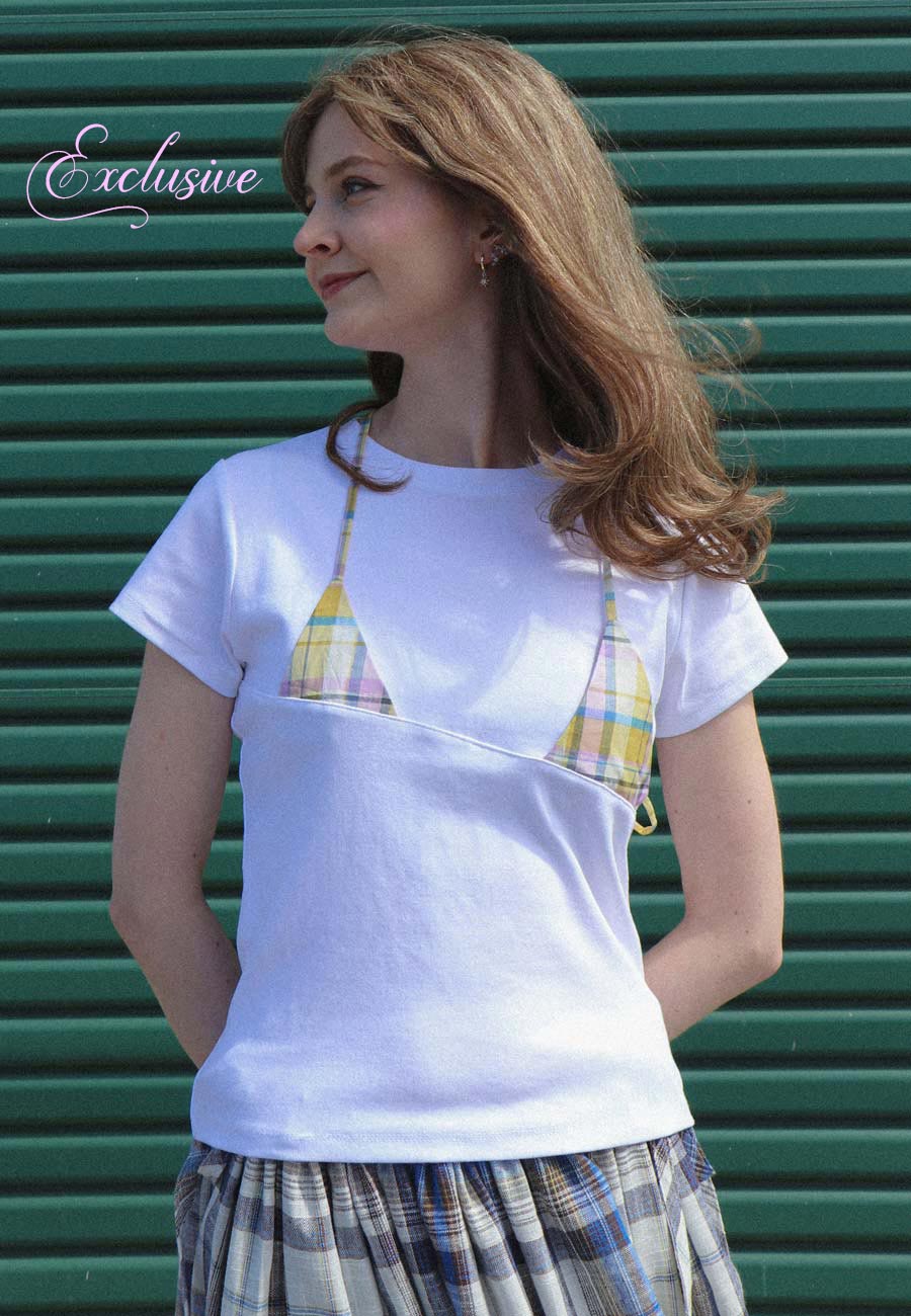 Rhoda Nunn Off-Cut Tee Uncommon Plaid