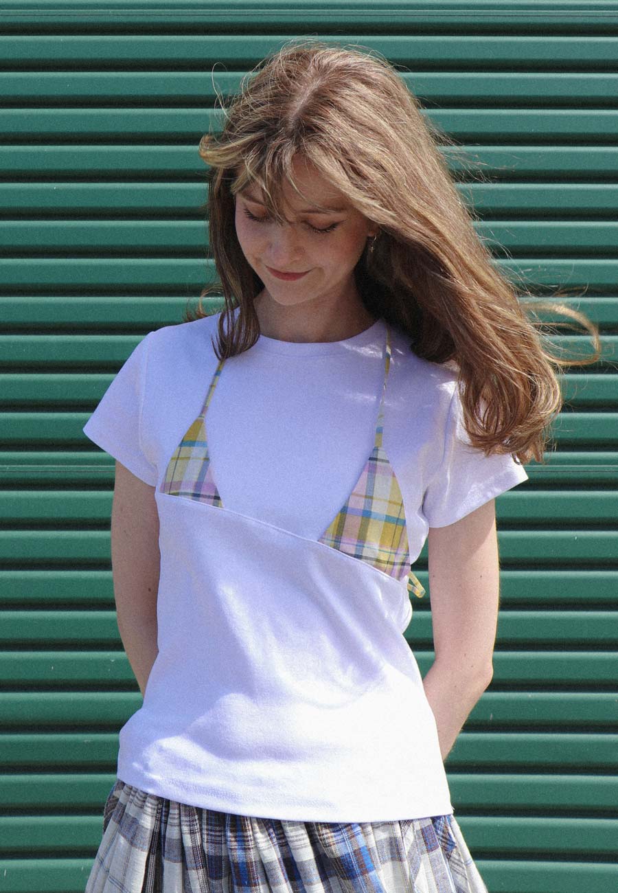Rhoda Nunn Off-Cut Tee Uncommon Plaid