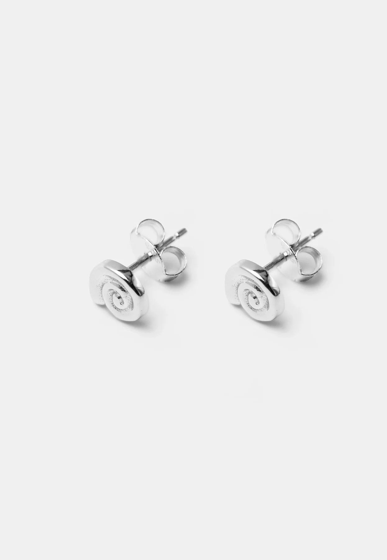 Brie Leon Mini Spiral Earrings Silver