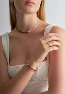 Brie Leon Toffee Pearl Bracelet Gold