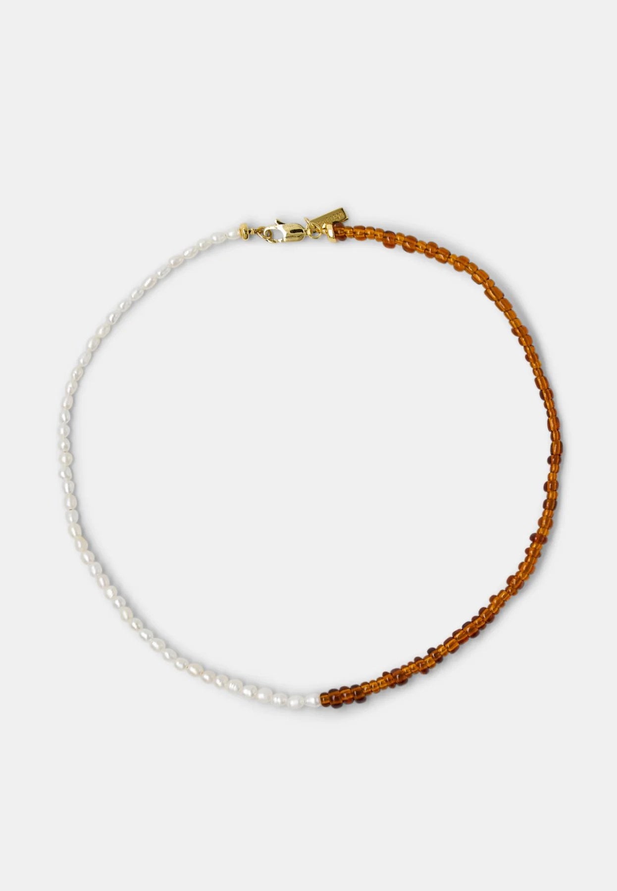 Brie Leon Toffee Pearl Choker Gold