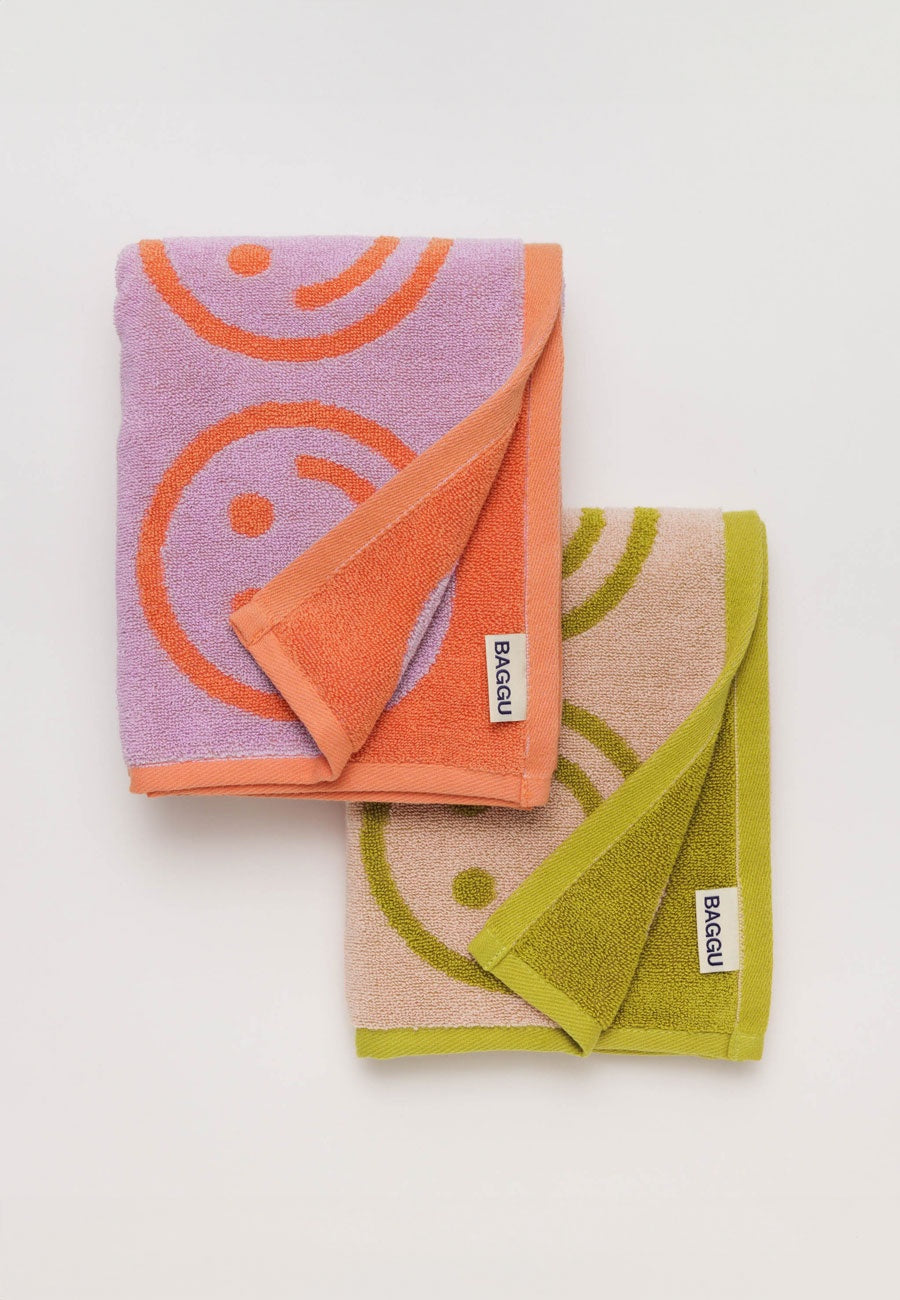 Baggu Hand Towel Set of 2 Happy Lilac Ochre