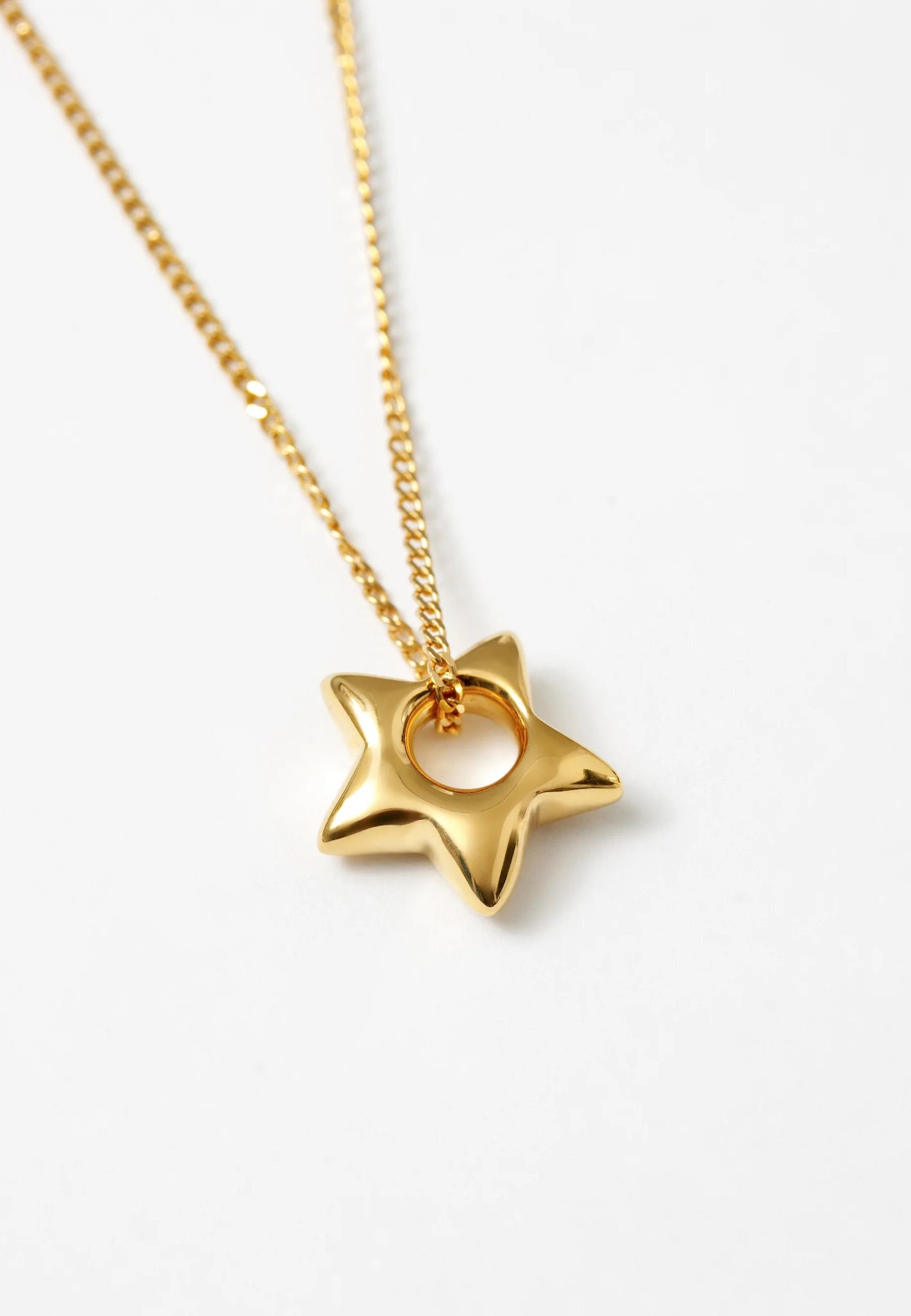 Wolf Circus Star Charm Necklace Gold