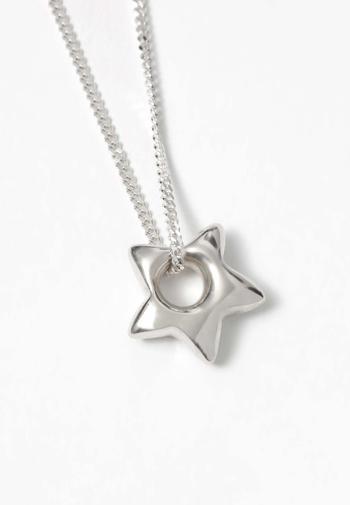 Wolf Circus Star Charm Necklace Sterling Silver