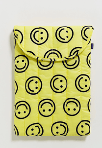 Baggu Puffy Laptop Sleeve Yellow Happy 13/14" - Uncommon