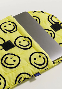 Baggu Puffy Laptop Sleeve Yellow Happy 13/14" - Uncommon